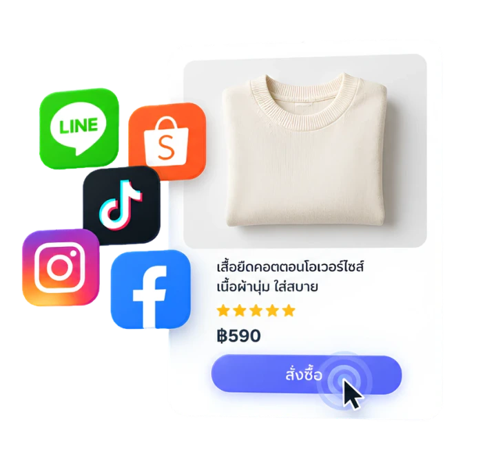 เชื่อมช่องทางการขาย ได้หลากหลายแพลตฟอร์ม